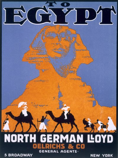 エジプト、Norddeutscher Lloydの広告ポスター 作： English School