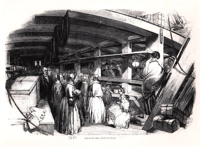 移民船、デッキ間、1850 作： English School