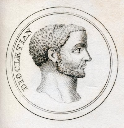 1825年に発行された「クラブの歴史辞典」からのディオクレティアヌス帝（リソ） 作： English School