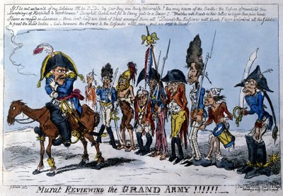 ヨアヒム・ムラート（1767～1815）を描いた英語の漫画。1813年1月 作： English School
