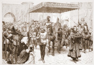 教皇ヨハネのコンスタンツへの入り口、ジェームズエイトケンワイリー（1808-1890）によるパブのプロテスタンティズムの歴史からのイラスト。 1878 作： English School