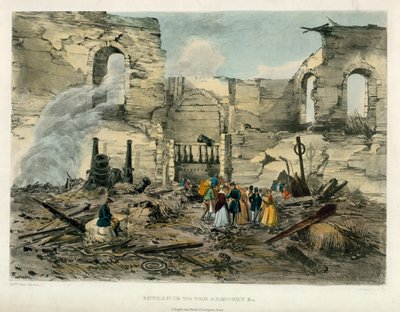 装甲への入り口、ロンドン塔の火、1841年 作： English School