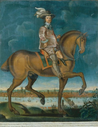 オリバー・クロムウェルの騎馬像、1657年頃（油彩・キャンバス 作： English School