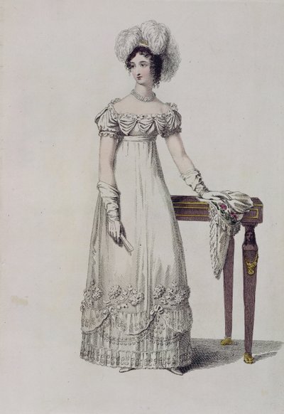 Ackermanns Repository of Artsのイブニングドレス、ファッションプレート 作： English School