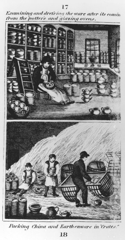 陶器の検査と着付け、1827 作： English School