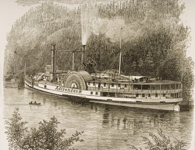 ハドソン川の遊覧船、1870年頃 作： English School