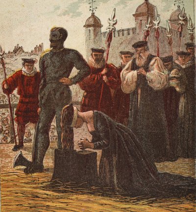 レディー・ジェーン・グレイの処刑、パブ。 1890年（カラーリトグラフ） 作： English School