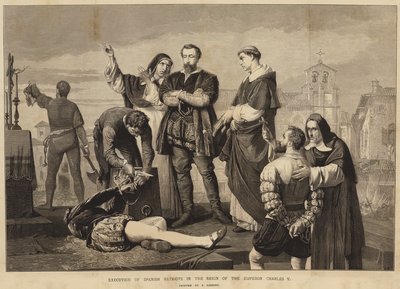 チャールズ5世の統治下でのスペインの愛国者の処刑 作： English School