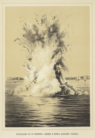 小さな木製の船の下での魚雷の爆発 作： English School