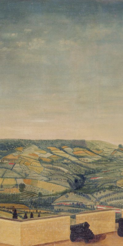 ロドボロー要塞から見た広大な風景、1764年頃（油彩・キャンバス）（65821のディテール 作： English School
