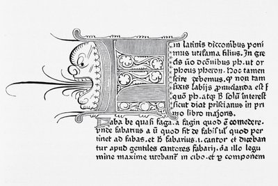 1460年、マインツのヨハネスグーテンベルクによって印刷されたカトリコンのページのファクシミリ 作： English School
