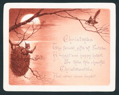鳥の巣の妖精、クリスマスカード 作： English School