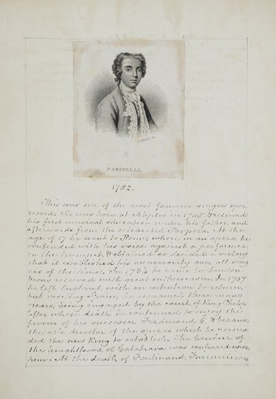 ファリーネリ、ヘンリー・アドラードの彫刻（fl.1828-69）、c.1830（紙に彫刻とペンとインク） 作： English School