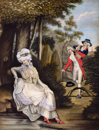 致命的な好奇心、パブ。ロバート・セイヤー＆J.ベネット作、1784年（メゾチント彫刻） 作： English School