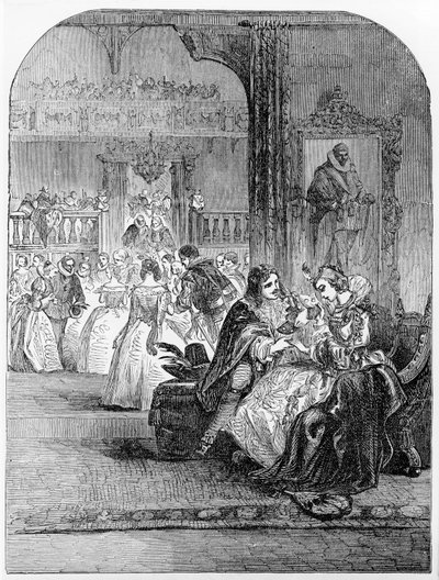 チャールズ王子（1600-49）とヘンリエッタ王女（1609-69）のパリでの初面接 作： English School