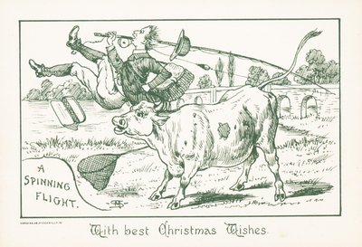 ブル、クリスマスカードによって投げられた漁師 作： English School