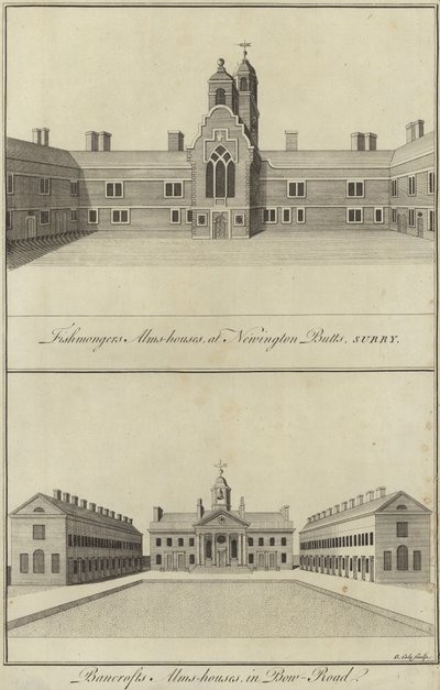 Fishmongers Almshouses、Newington Butts and Bancrofts Almshouses、Bow Road、ロンドン 作： English School