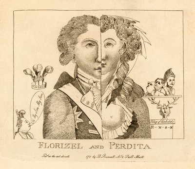 1783年頃に出版された「フロリゼルとペルディータ」（彫刻）。 作： English School