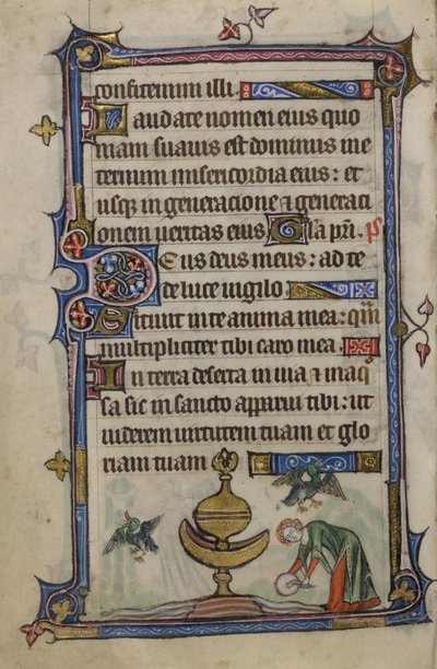 「The Taymouth Hours」の Folio 72v イラスト (ベラム) 作： English School