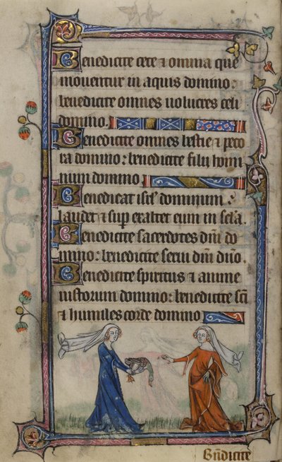 「The Taymouth Hours」の Folio 75v イラスト (ベラム) 作： English School