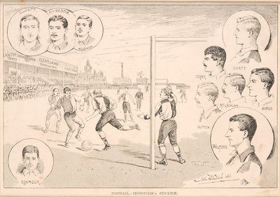 サッカー-アイロノポリスv。ストックトン、1892 作： English School