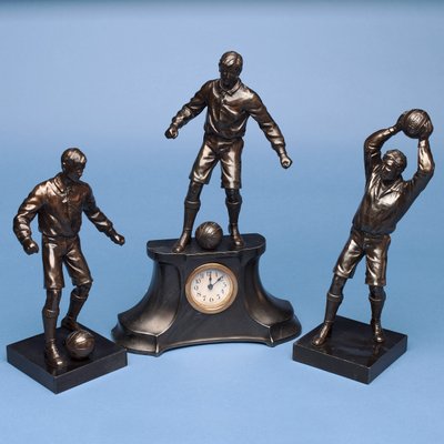 フットボール選手、時計セット（塗装済みスペルター）（315474-315476も参照） 作： English School