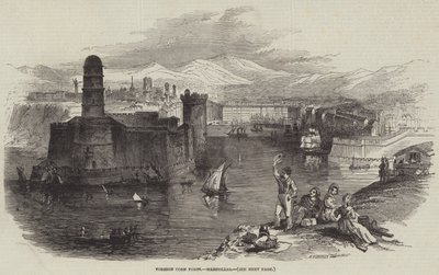 外国のトウモロコシ港、マルセイユ（版画 作： English School