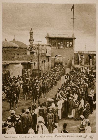 1917年3月11日、1917年〜19年19日、モード軍将軍下のイギリス軍のバグダッドへの正式入国 作： English School