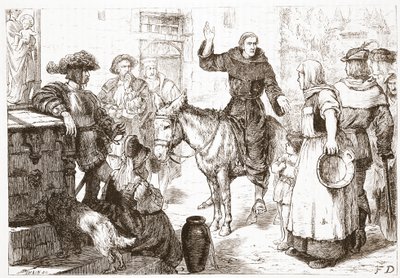フランシス・ランバートの説教、ジェームズ・エイトケン・ワイリー（1808-1890）によるパブのプロテスタンティズムの歴史からのイラスト。 1878 作： English School