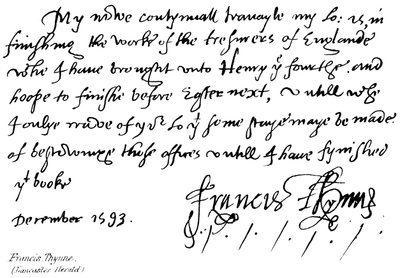 Francis Thynne、（Lancaster Herald） 作： English School
