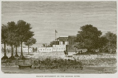 セネガル川のフランス人居住地、イラスト入りの旅、1880年頃のイラスト 作： English School