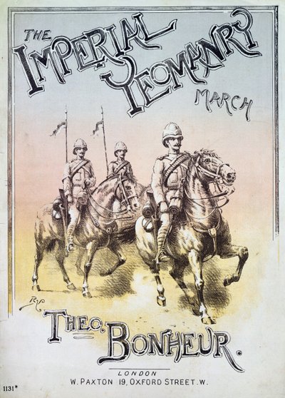 Theon BonheurによるThe Imperial Yeomanry Marchの楽譜の表紙 作： English School