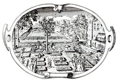 ジョンジェラード（1545-1607）によるHerballのFrontispiece、1597年公開 作： English School