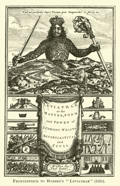 Hobbess Leviathanへの口絵、1651年 作： English School