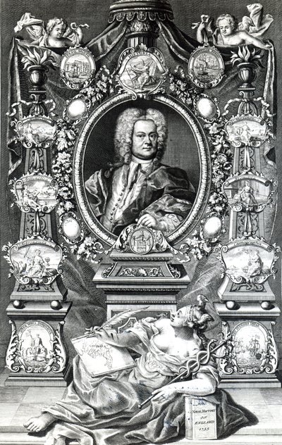 1735年に出版されたThomas Lediardによるイギリス海軍史の口絵 作： English School