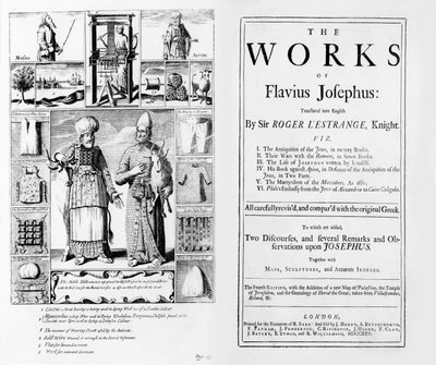 フラビウスジョセフスの作品の口絵、1725年 作： English School