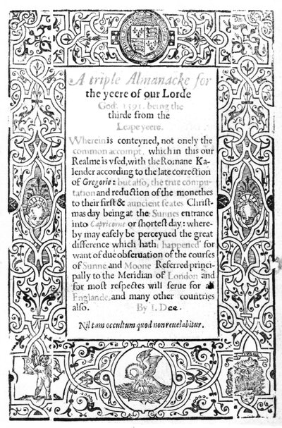 ローマ暦の口絵、1591年 作： English School