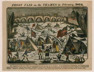 テムズ川のフロストフェア、1814年 作： English School