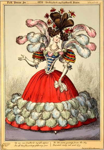 _ 1828のフルドレス-フェザーレース専用、1828（手塗りの彫刻） 作： English School