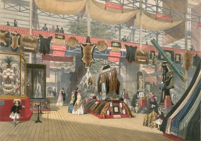 1851年の大展覧会の毛皮と髪の毛のセクション 作： English School