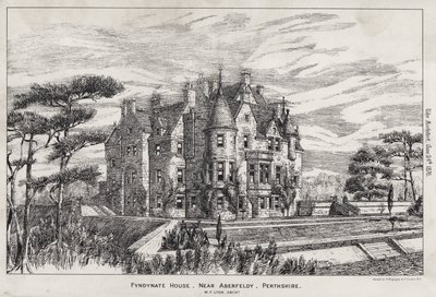 パースシャー州アバフェルディ近郊のフィンディネート・ハウス（彫刻作品 作： English School