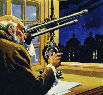 ガリレオは望遠鏡を作成し、木星の4つの衛星を発見しました 作： English School