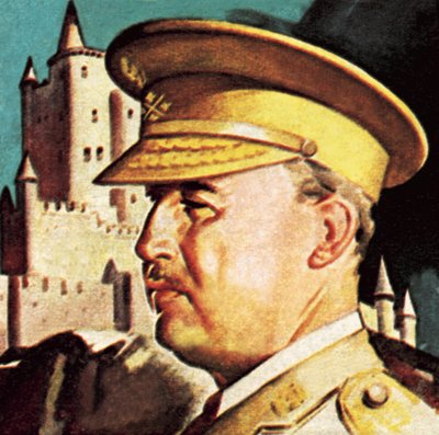 フランコ将軍。スペインの大統領と独裁者。 作： English School