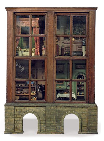 ジョージ2世の穀物の4部屋の「赤ちゃん」の家、1750年頃（木、ガラス、ミクストメディア） 作： English School