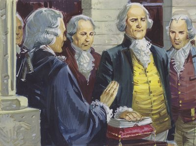 ジョージワシントンがニューヨークで初代アメリカ大統領に就任 作： English School
