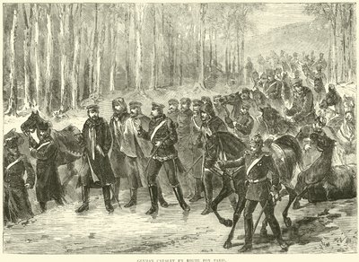 1870年10月、パリ行きのドイツ騎兵隊 作： English School