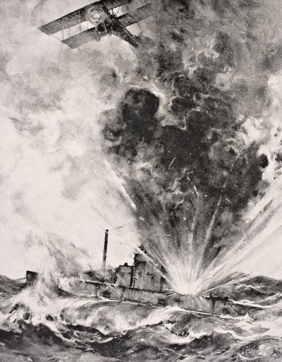 1915年8月26日、ドイツの潜水艦が爆撃され沈没しました。 作： English School