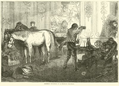 1870年9月、フランスのシャトーにいるドイツ兵 作： English School