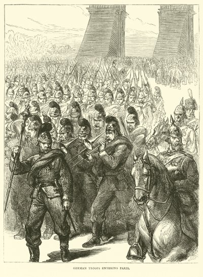 1871年3月、パリに入るドイツ軍 作： English School