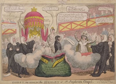 セントスティーブンスチャペルのハムレット、パブで見られるような幽霊。 1820 作： English School
